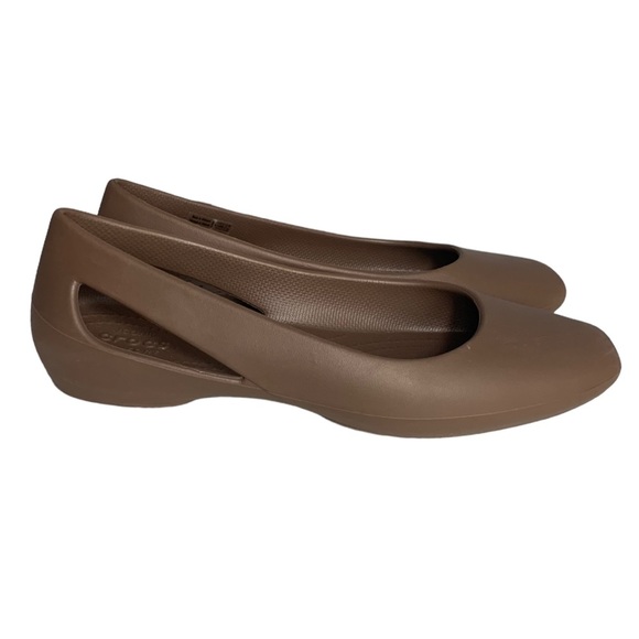 CROCS Shoes - Crocs Women’s Sloane Flat Metallic Bronze Size 6 Casual Comfort Holiday 205873